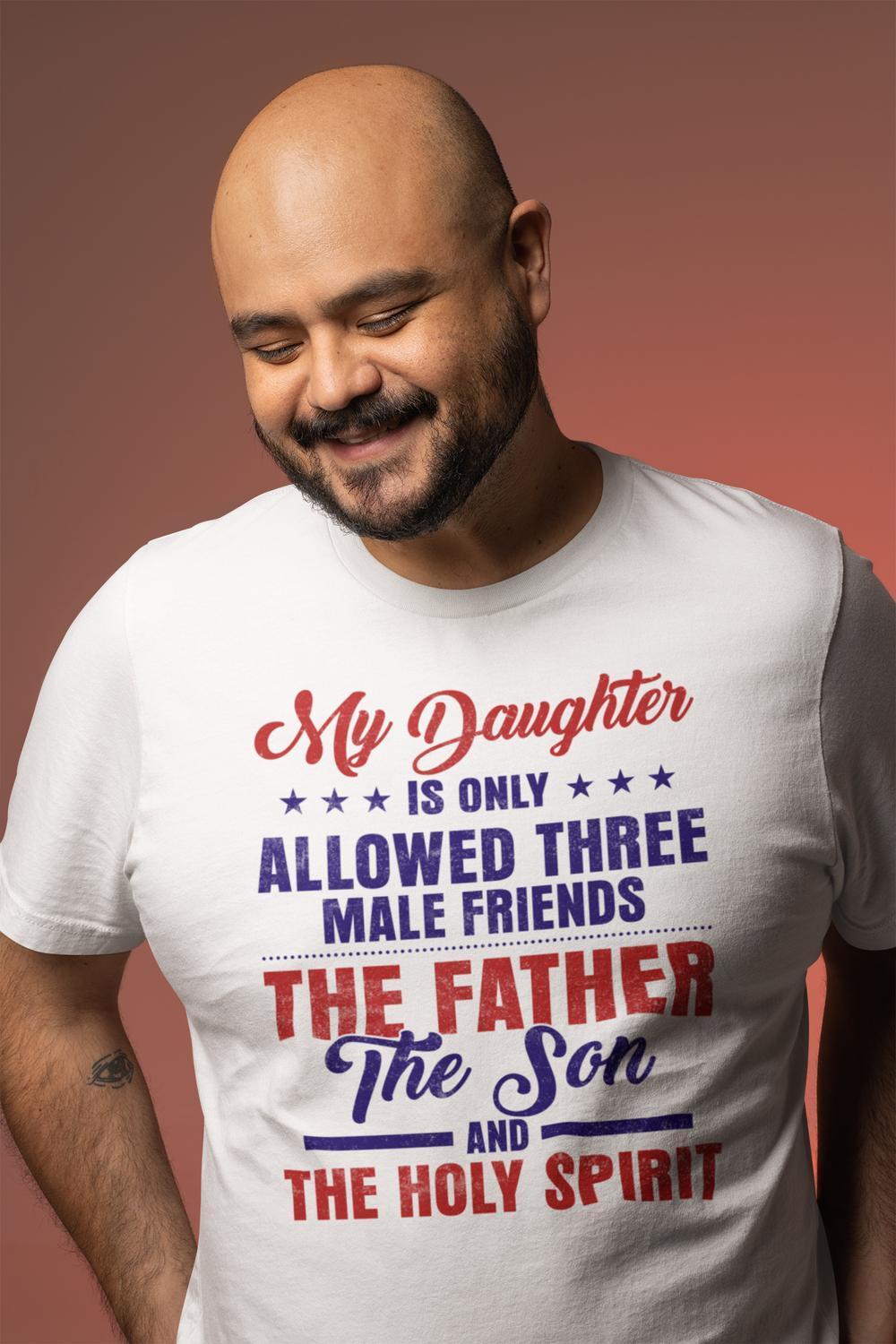 Vit pappa t-shirt . Daughter 3 male friends only tröja