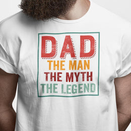Vit pappa t-shirt . Man Myth Legend Dad