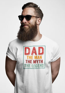 Vit pappa t-shirt . Man Myth Legend Dad