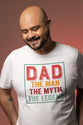 Vit pappa t-shirt . Man Myth Legend Dad