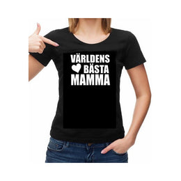 Mamma T-shirt med Världens bästa mamma hjärtam design