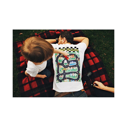 Pappa t-shirt med bilbana på ryggen - Pappas Bilbana